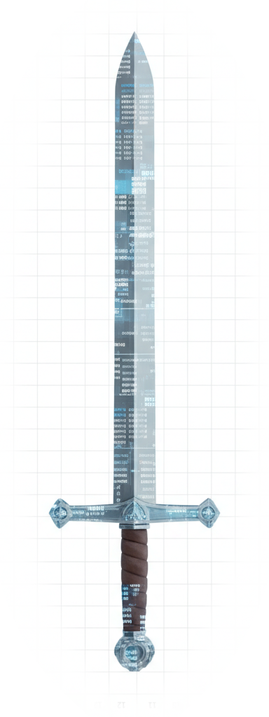 Double-edged sword representing spreadsheet trade-offs